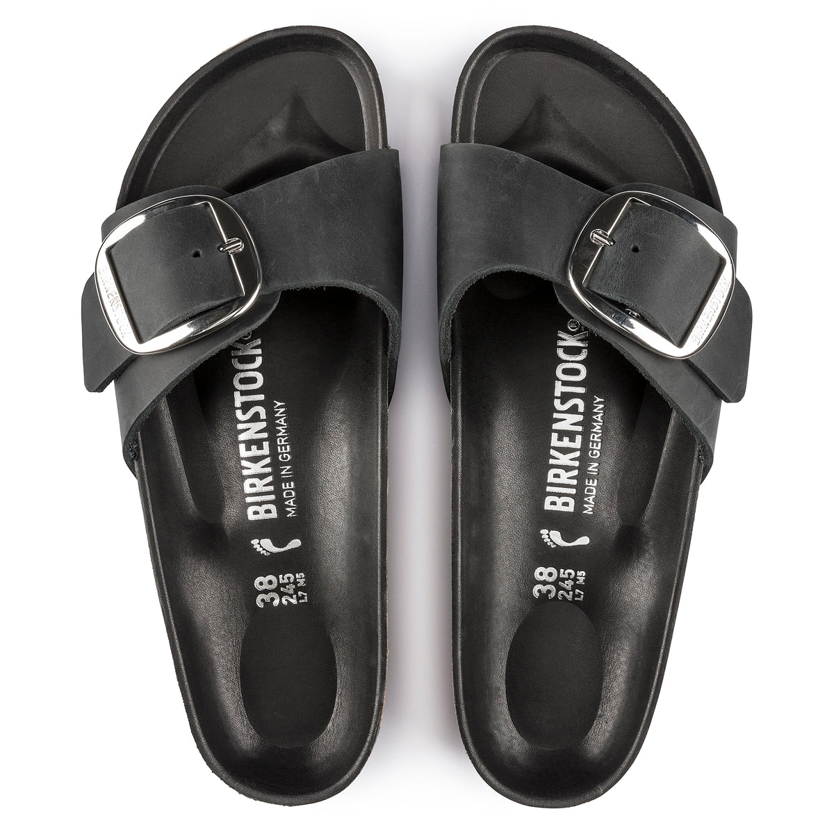 MADRID BIG BUCKLE - BLACK - LEATHER