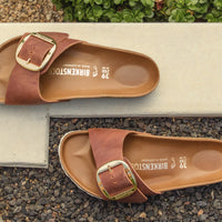 Birkenstock Madrid Big Buckle in Premium Cognac Oiled Leather