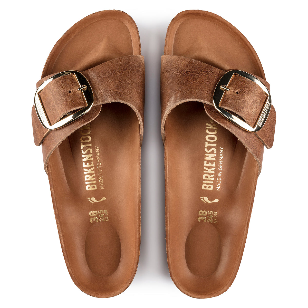 MADRID BIG BUCKLE - COGNAC - LEATHER