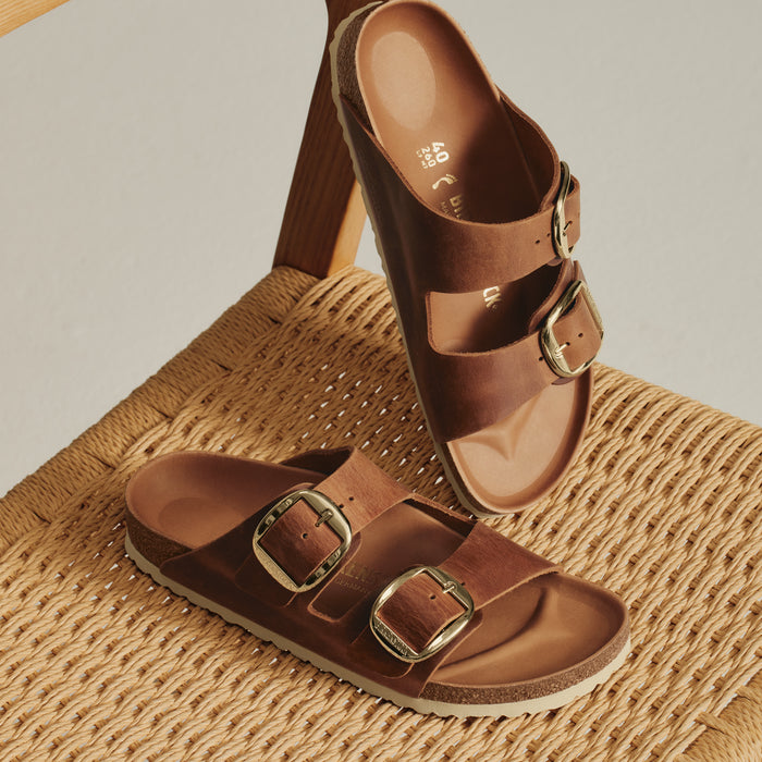 BIRKENSTOCK ARIZONA BIG BUCKLE - COGNAC - OIL LEATHER
