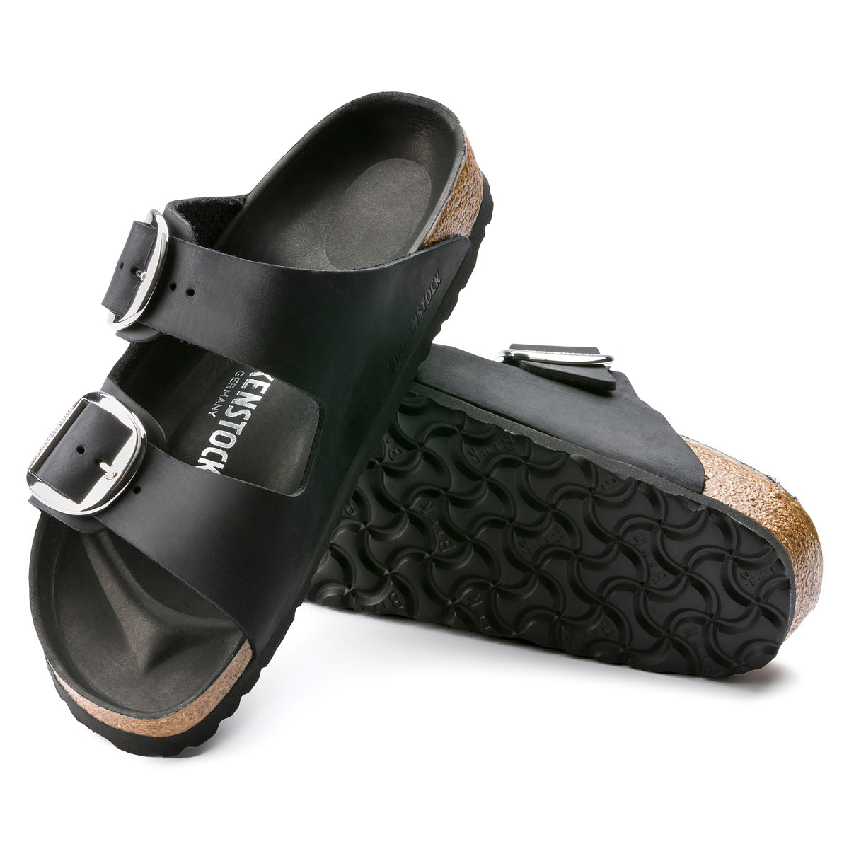 Birkenstock Arizona Big Buckle Sandal in Black Oiled Leather