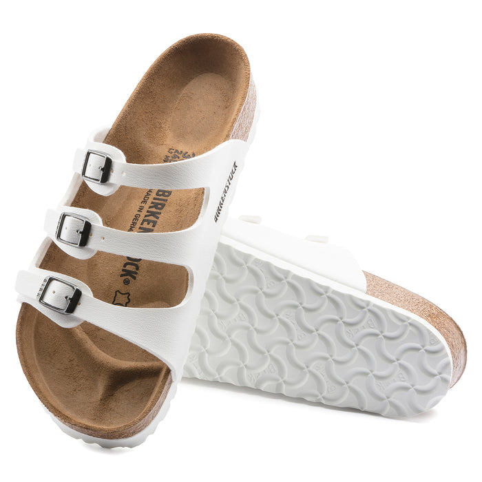 Women's Birkenstock Florida Three-Strap Sandal in White Birko-Flor®