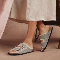 ARIZONA SHEARLING - STONE COIN - SUEDE