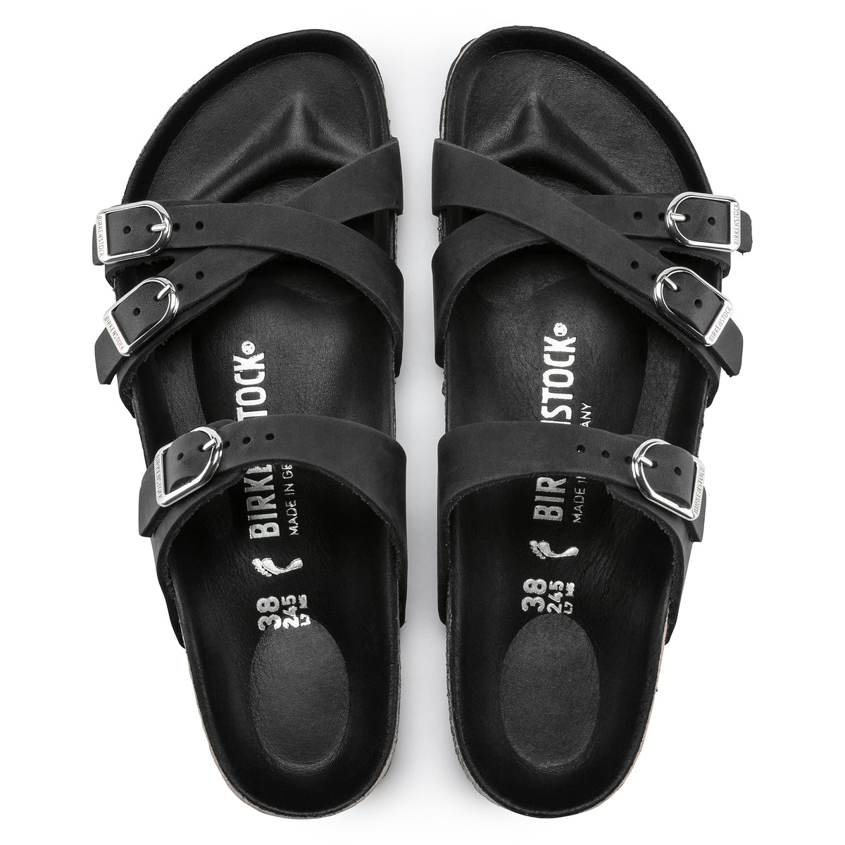 Birkenstock Franca Hex – Black Oiled Leather - Women’s strappy Birkenstock sandals