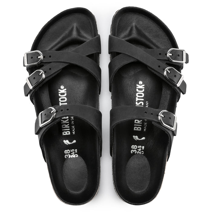 Birkenstock Franca Hex – Black Oiled Leather - Women’s strappy Birkenstock sandals
