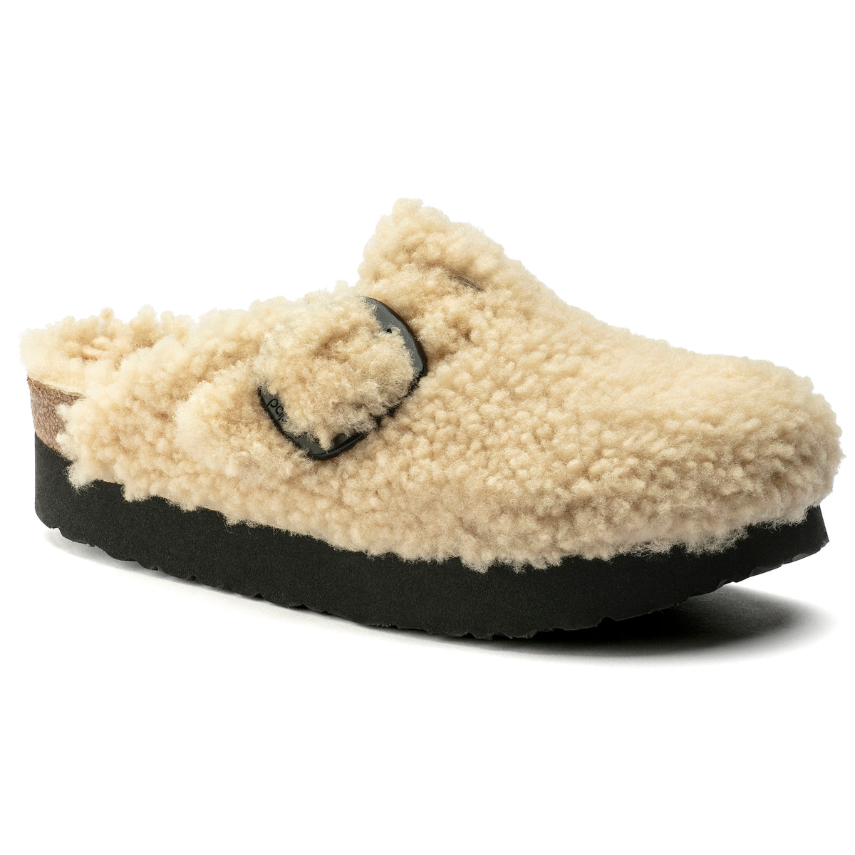 BOSTON TEDDY SHEARLING CLOG - EGGSHELL