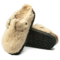 BOSTON TEDDY SHEARLING CLOG - EGGSHELL