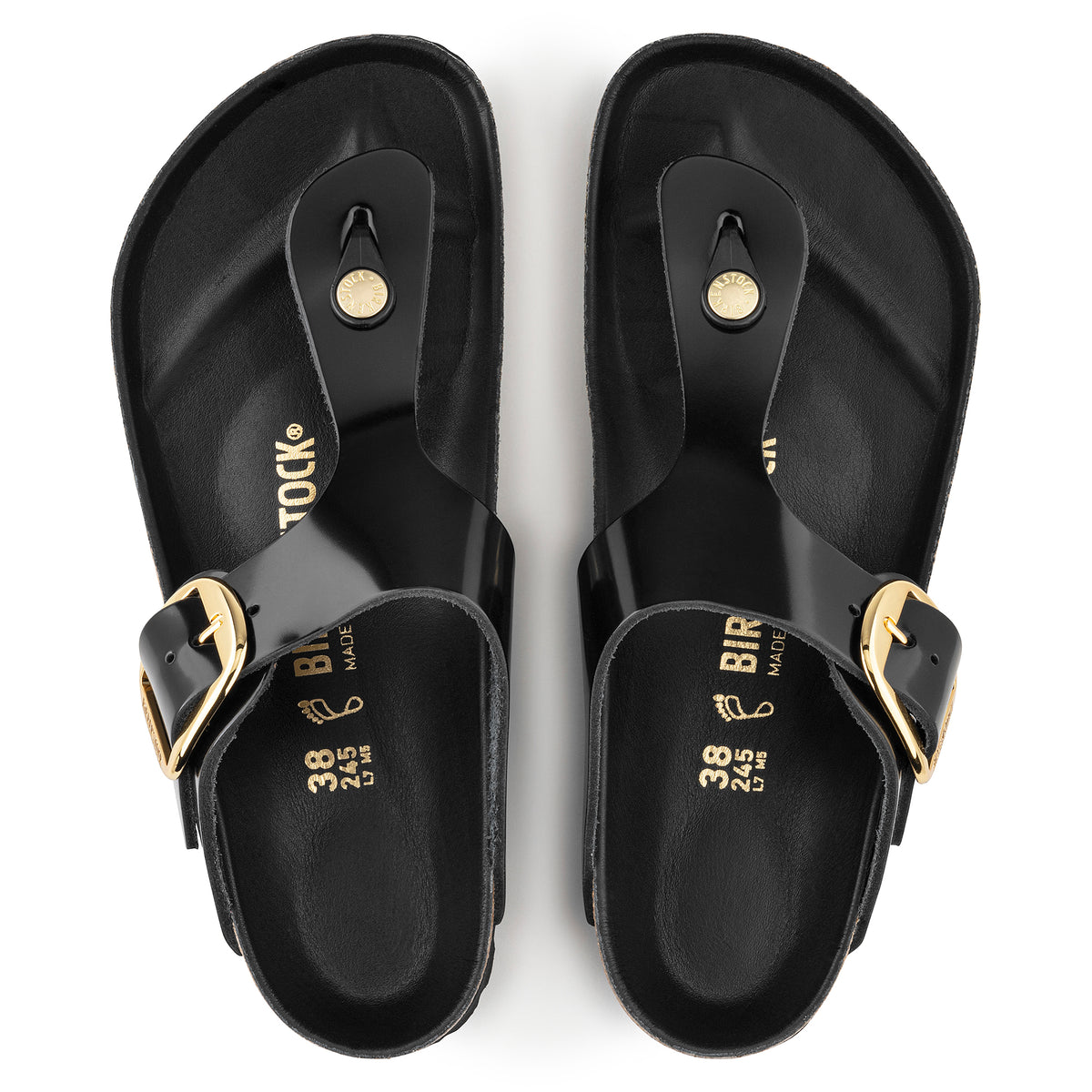 Birkenstock Gizeh Big Buckle in High Shine Black