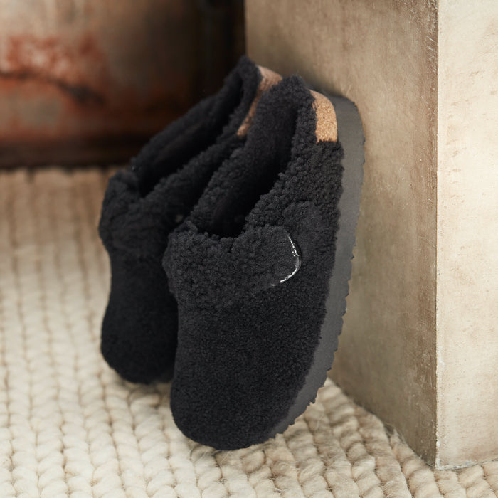 BOSTON TEDDY SHEARLING CLOG - BLACK