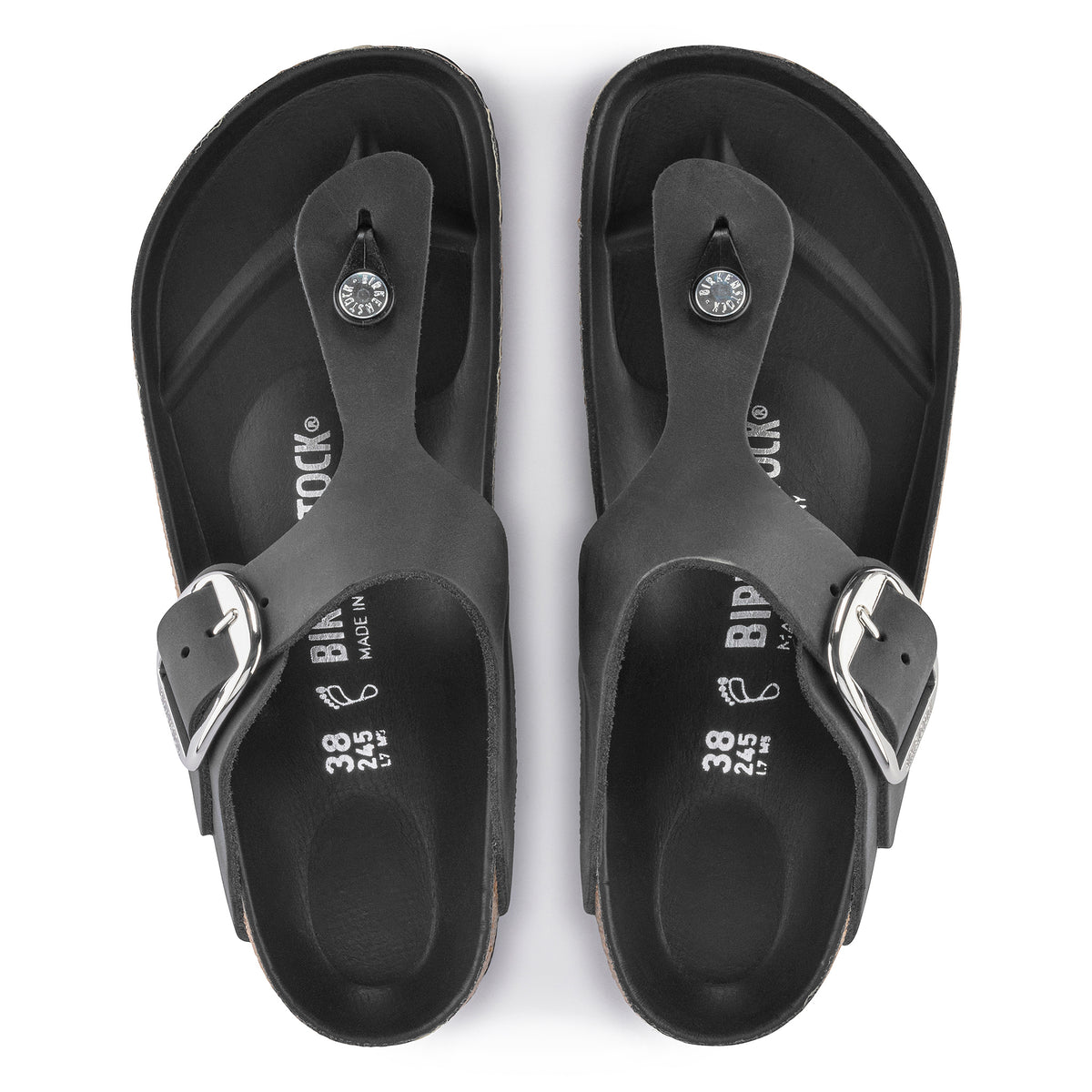 GIZEH BIG BUCKLE - BLACK - OIL LEATHER