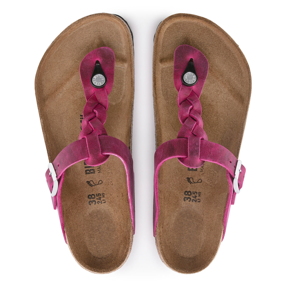 GIZEH BRAID - FUCHSIA - OIL LEATHER