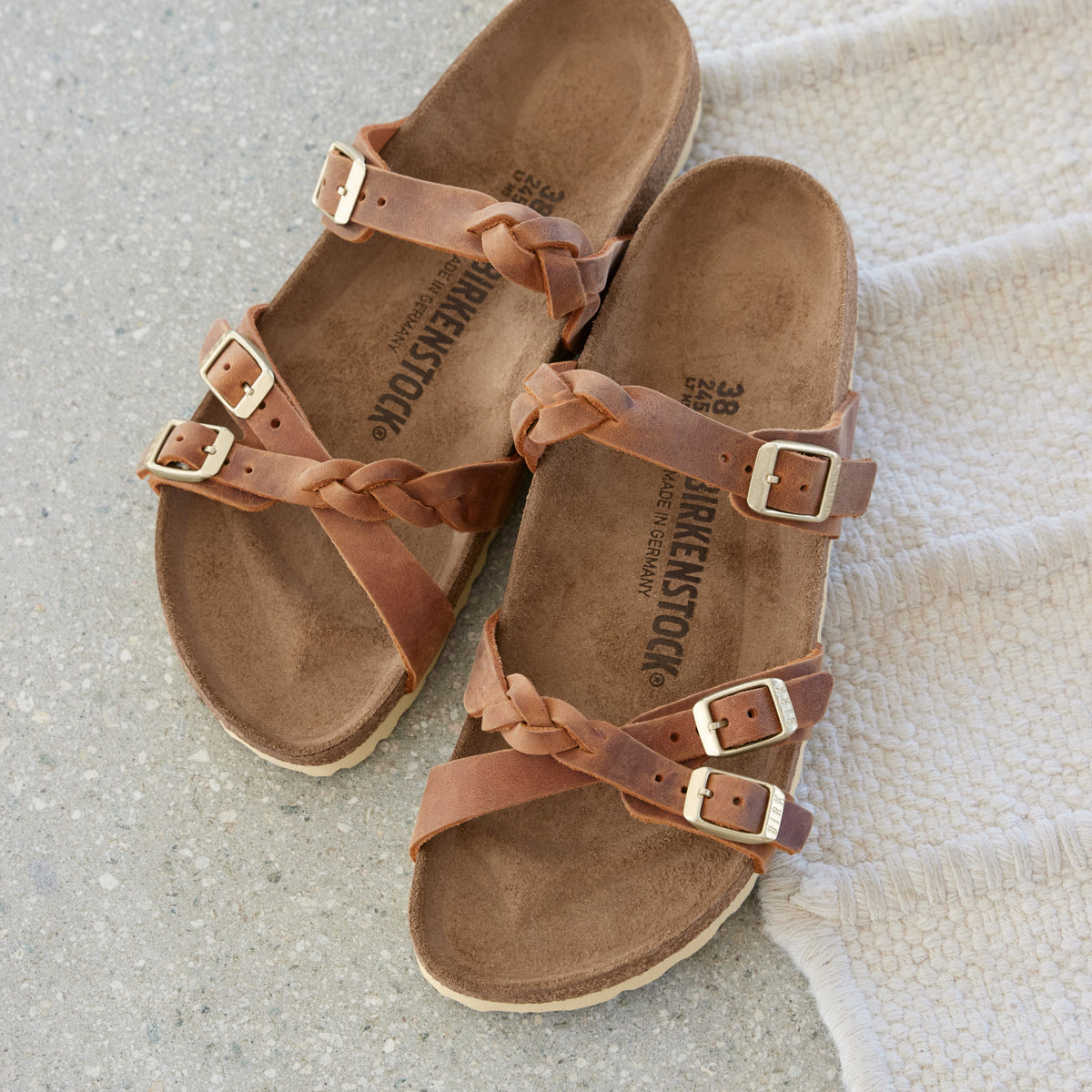 FRANCA BRAID - COGNAC - OIL LEATHER