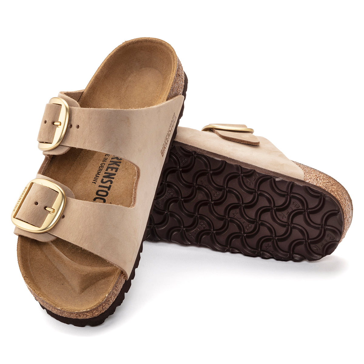 Birkenstock Arizona Big Buckle Sandal in Sandcastle Nubuck Leather