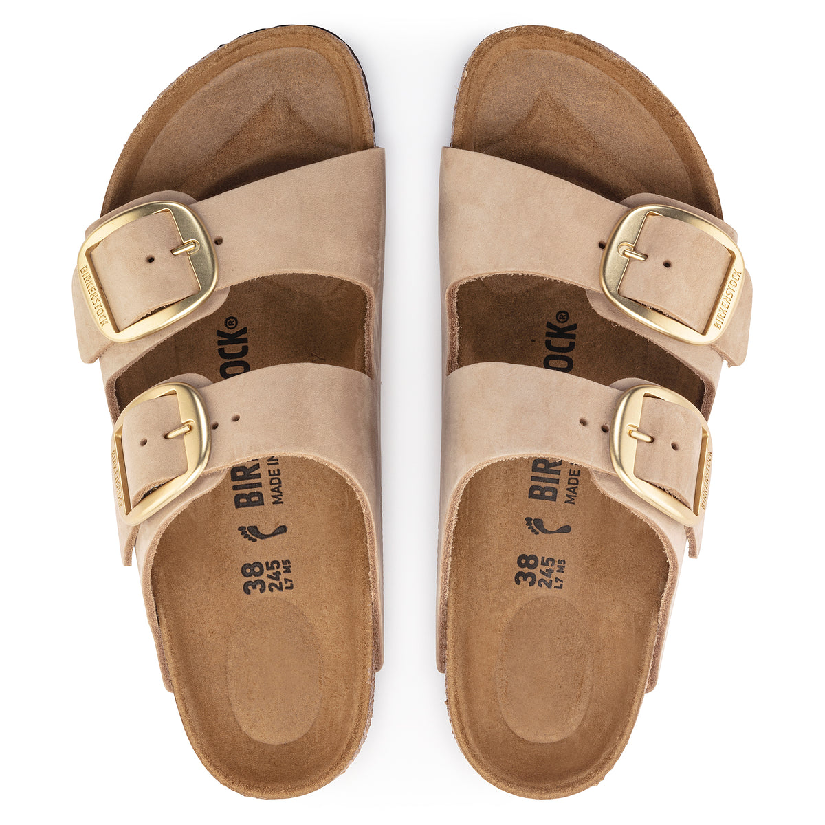 Birkenstock Arizona Big Buckle Sandal in Sandcastle Nubuck Leather