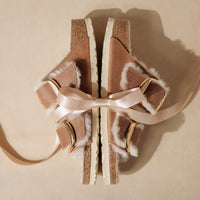 Birkenstock Arizona Big Buckle Shearling Sandal in Cognac Leather