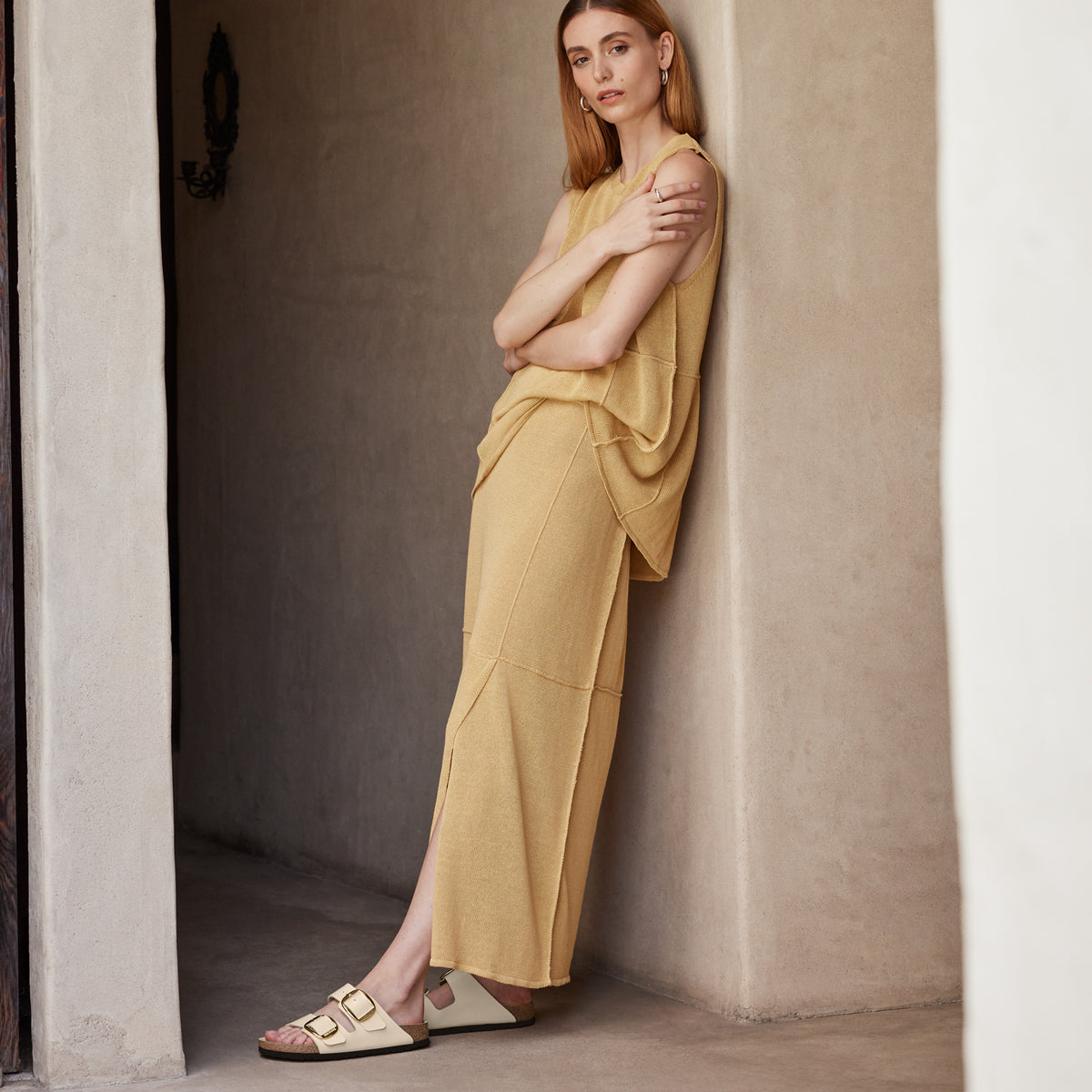 Birkenstock Arizona Big Buckle Sandal in Ecru High-Shine Patent Leather