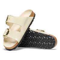 Birkenstock Arizona Big Buckle Sandal in Ecru High-Shine Patent Leather