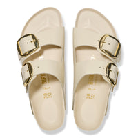 Birkenstock Arizona Big Buckle Sandal in Ecru High-Shine Patent Leather