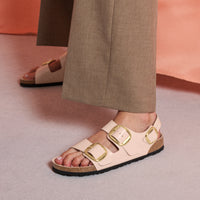 MILANO BIG BUCKLE - NEW BEIGE - LEATHER