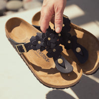 GIZEH FLOWERS - BLACK - LEATHER