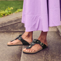 GIZEH FLOWERS - BLACK - LEATHER