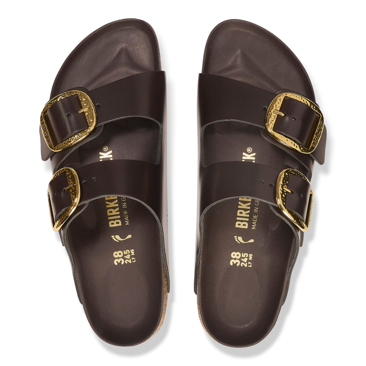 Women's Birkenstock Arizona Hammered Big Buckle – High-Shine Espresso Patent Leather