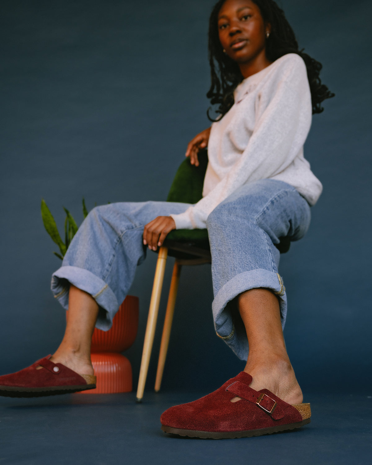 BOSTON CLOG - ZINFANDEL - SUEDE