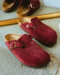 BOSTON CLOG - ZINFANDEL - SUEDE