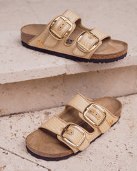 Birkenstock Arizona Big Buckle Sandal in Raffia Naturale Textile