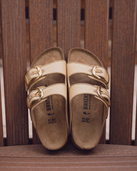 Birkenstock Arizona Big Buckle Sandal in Raffia Naturale Textile