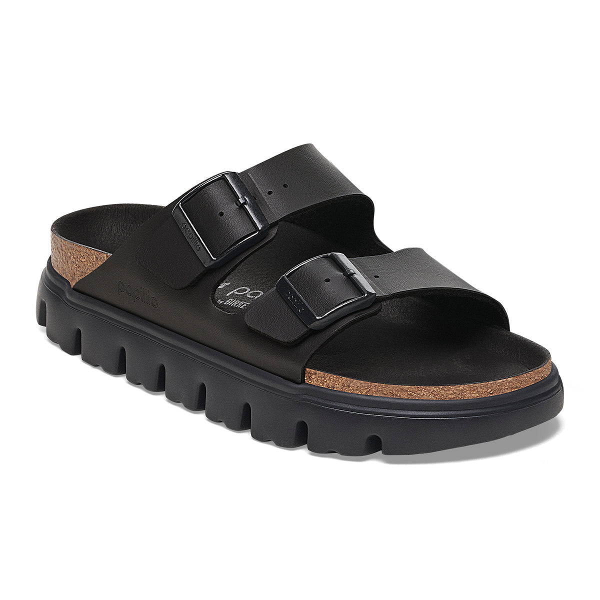 Birkenstock Arizona Chunky Platform Sandal in Black/Black Birko-Flor