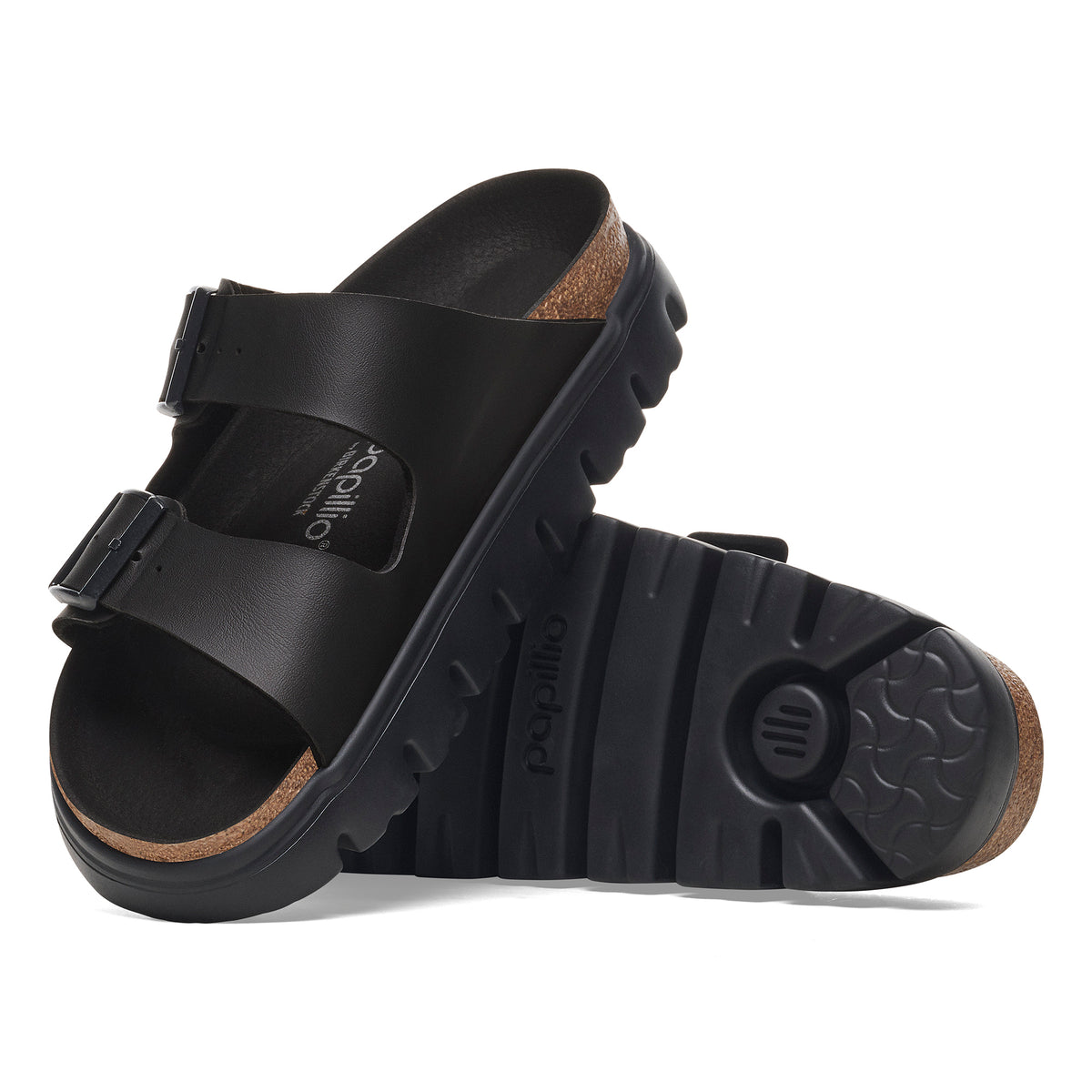 Birkenstock Arizona Chunky Platform Sandal in Black/Black Birko-Flor