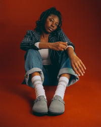 Birkenstock Boston Braided Clog in Basalt Gray Suede Leather