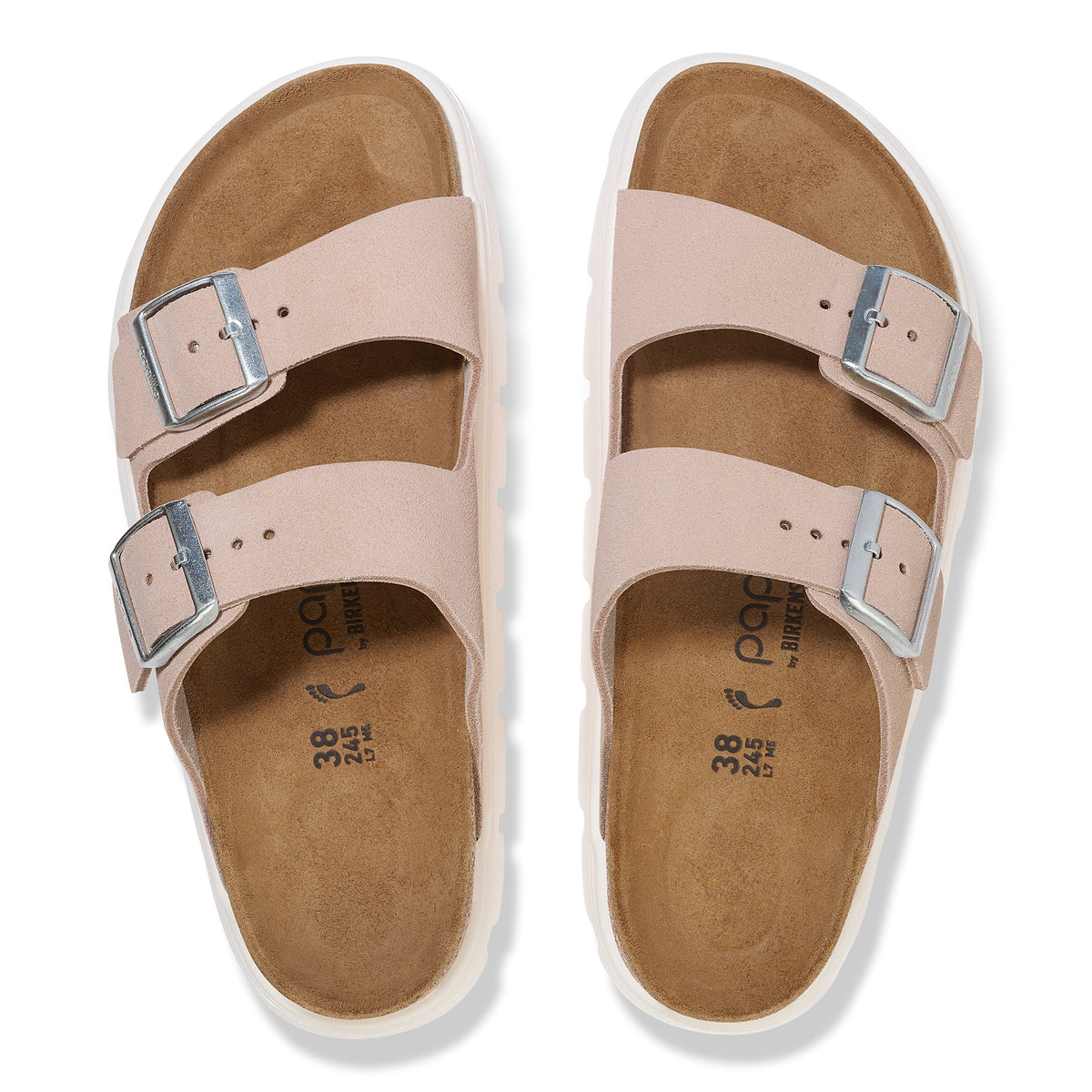 Birkenstock Arizona Chunky Platform Sandal in Light Rose Suede