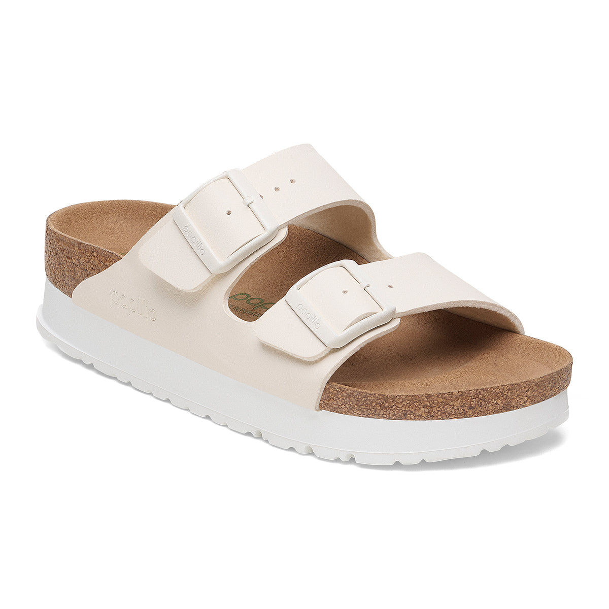 Birkenstock Arizona Flex Platform Sandal in Birko-Flor Eggshell