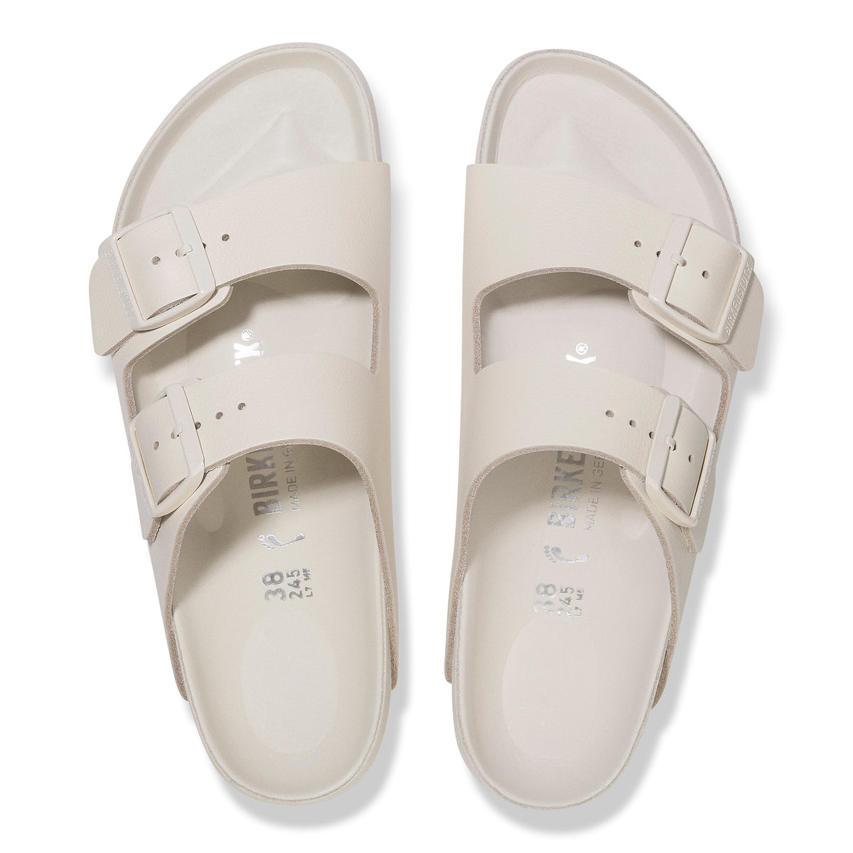 Birkenstock Arizona Exquisite Sandal in Eggshell Leather, premium sandals
