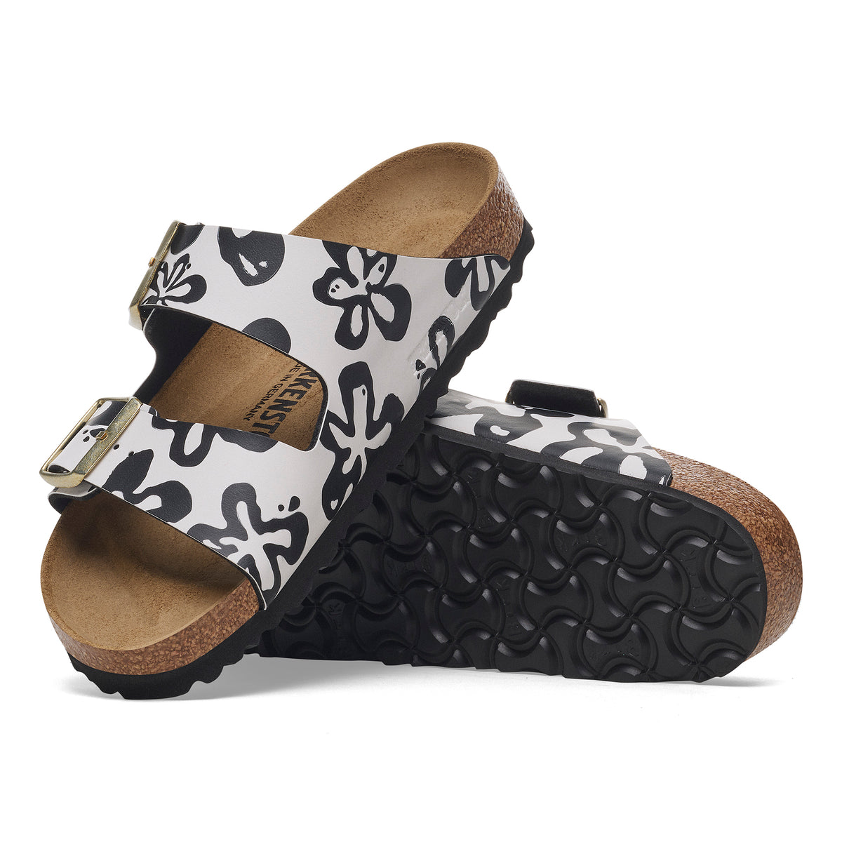 Birkenstock Arizona Blooms Sandal in Black/White Birko-Flor - Earth Day, Arizona BS Blooms