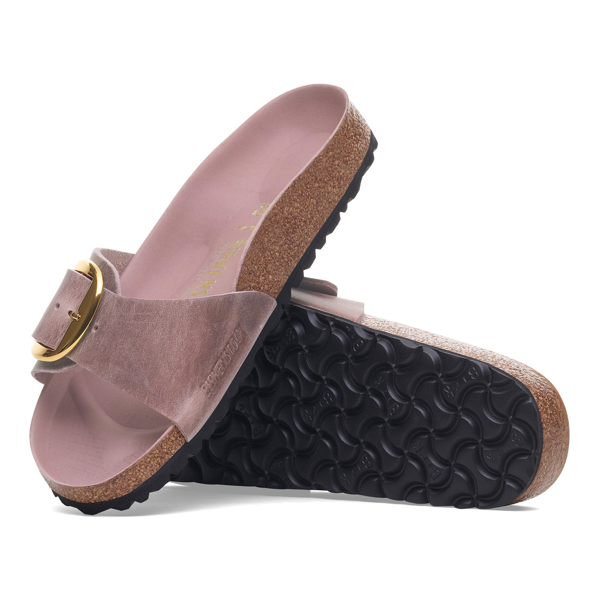 Women's Birkenstock Madrid Big Buckle Slide in Lavender Oiled Leather