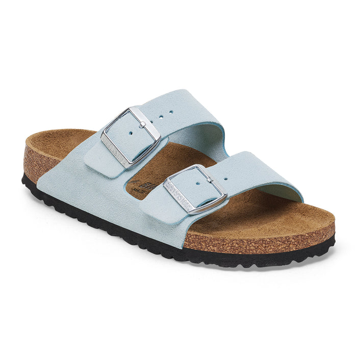 Birkenstock Arizona Sandal in Baby Blue Suede