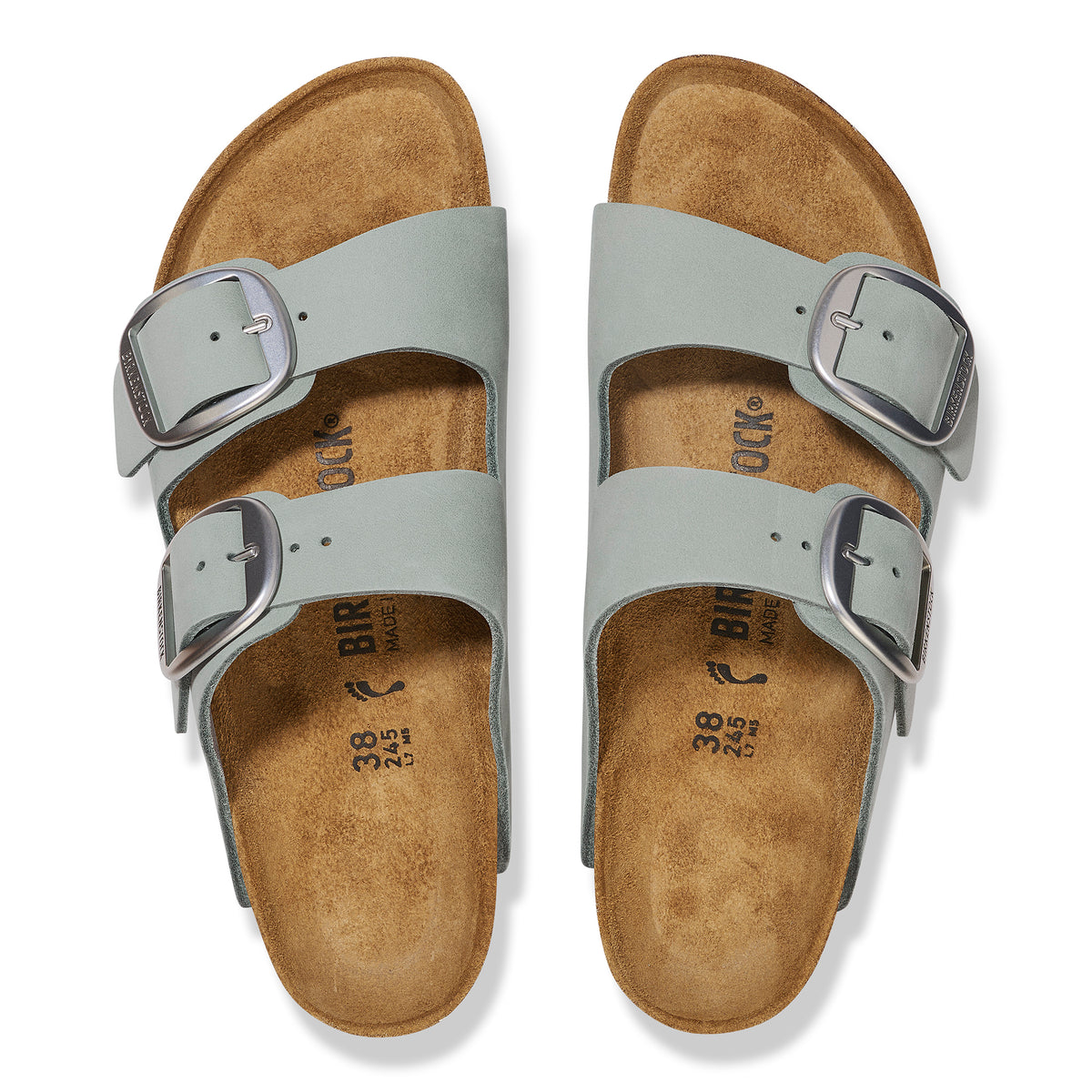 Birkenstock Arizona Big Buckle in Pure Sage Nubuck Leather