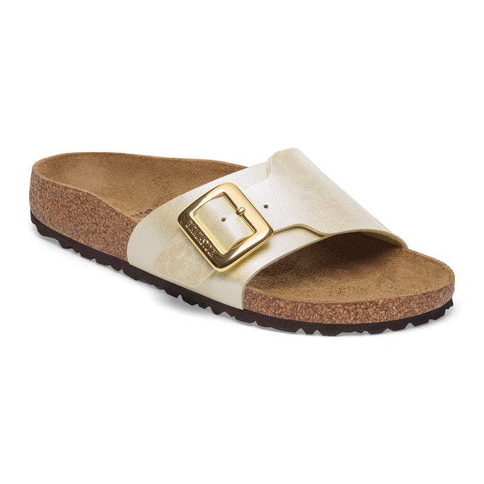 Birkenstock Catalina Luxe Buckle Sandal in Pearl White Birko-Flor