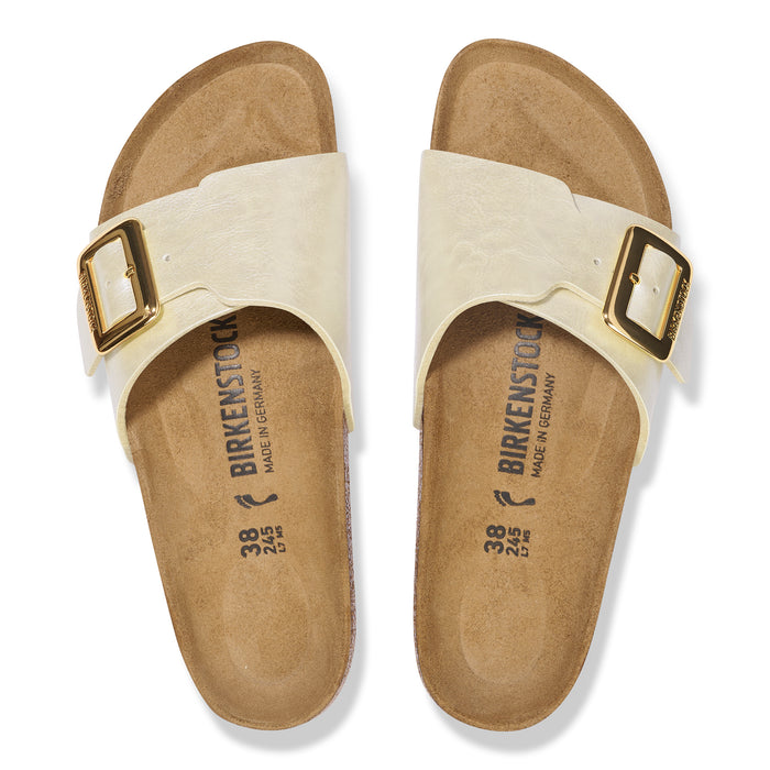 Birkenstock Catalina Luxe Buckle Sandal in Pearl White Birko-Flor