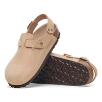 Birkenstock Tokio Hex Backstrap Clog in Sandcastle Nubuck Leather