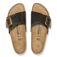 Birkenstock Catalina Luxe Buckle Sandal in Licorice Birko-Flor