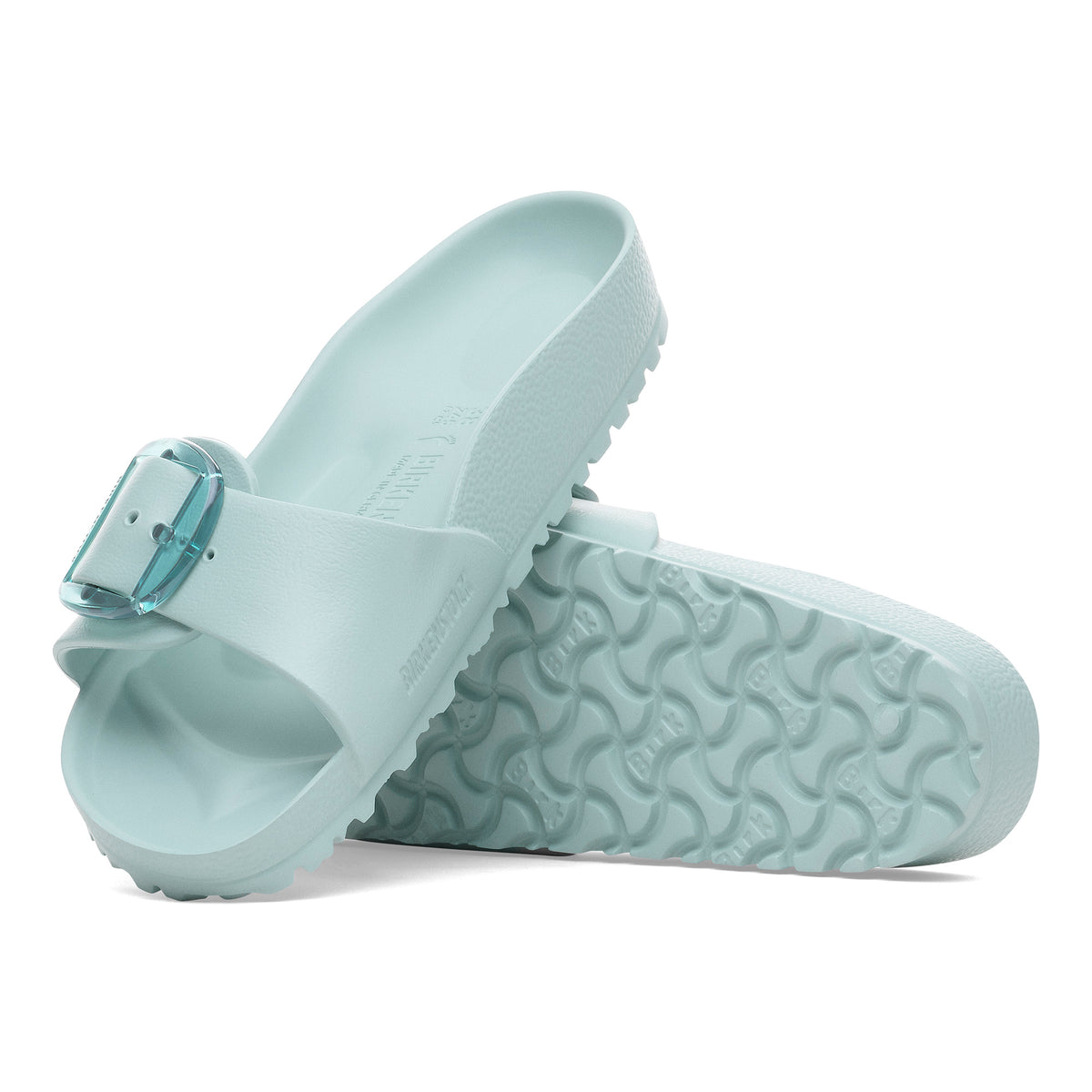 Women's Birkenstock Madrid Big Buckle EVA Slide in Surf Green 1029614