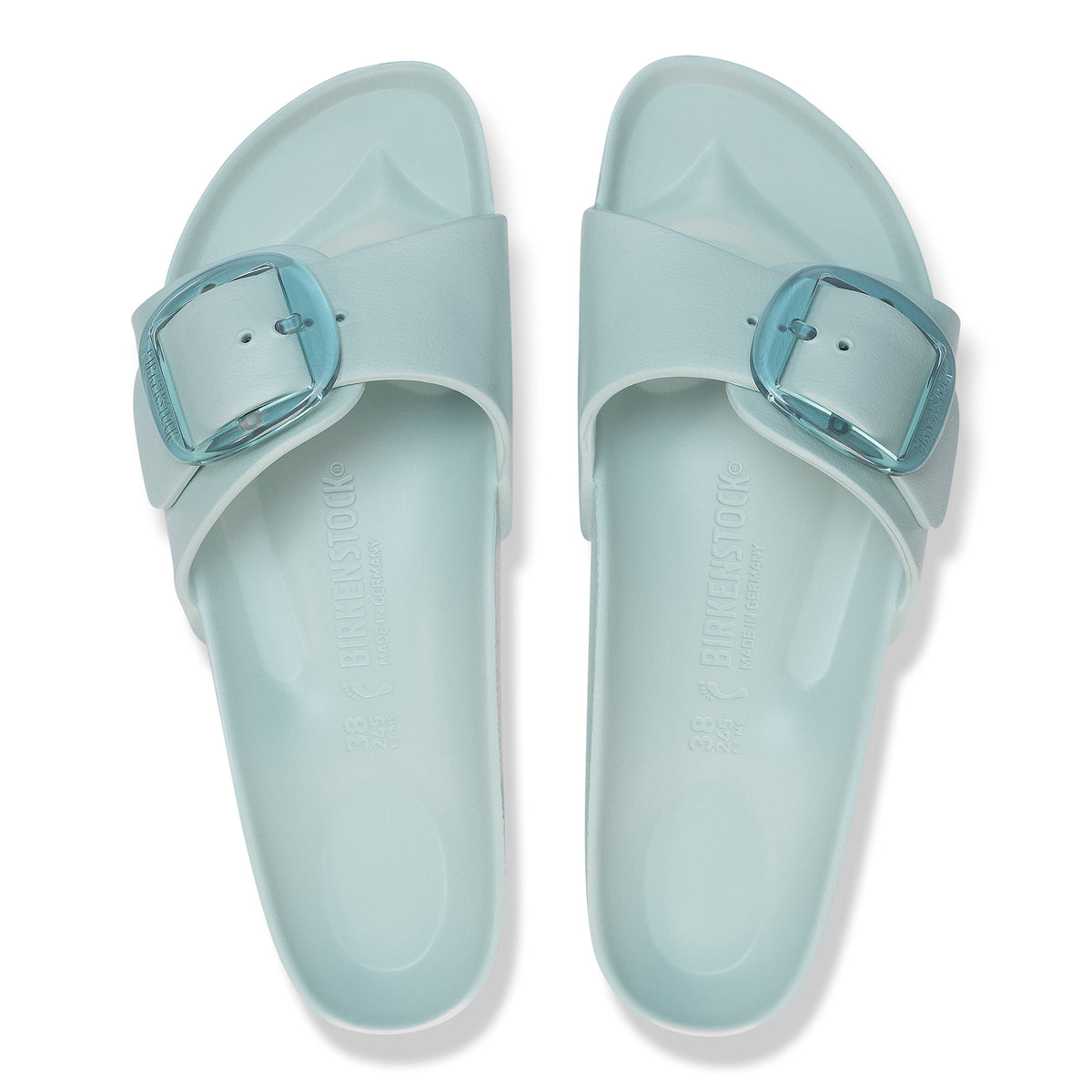 Women's Birkenstock Madrid Big Buckle EVA Slide in Surf Green 1029614