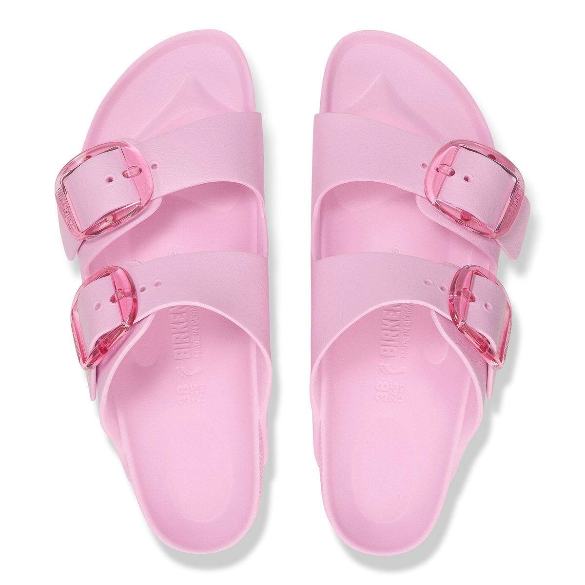 Women's Birkenstock Arizona Big Buckle Stealth EVA Sandal in Fondant Pink, water-friendly