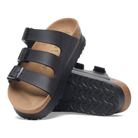 Women's Birkenstock Florida Flex Platform Vegan Sandal in Black Birko-Flor