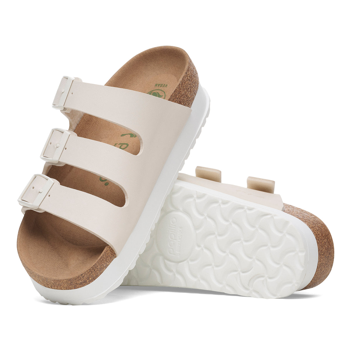 Women's Birkenstock Florida Flex Platform Vegan Sandal in Eggshell Birko-Flor