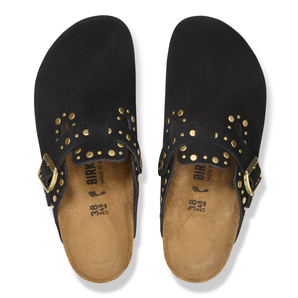 Top-down view showing the suede texture and rounded toe design.